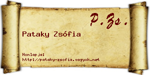 Pataky Zsófia névjegykártya