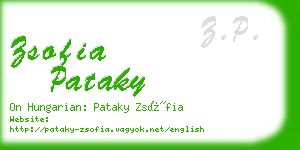 zsofia pataky business card